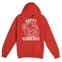 Happy Alcoholidays Christmas Santa Premium Pullover Hoodie