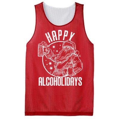 Happy Alcoholidays Christmas Santa Mesh Reversible Basketball Jersey Tank