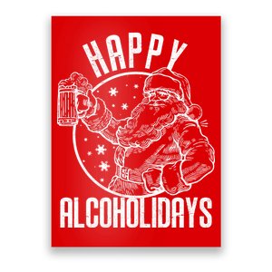 Happy Alcoholidays Christmas Santa Poster