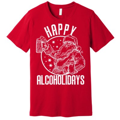 Happy Alcoholidays Christmas Santa Premium T-Shirt