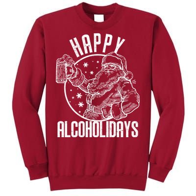 Happy Alcoholidays Christmas Santa Tall Sweatshirt