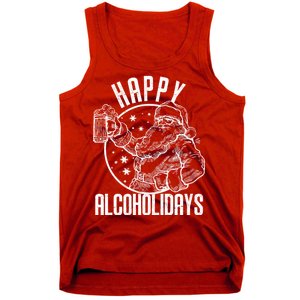 Happy Alcoholidays Christmas Santa Tank Top