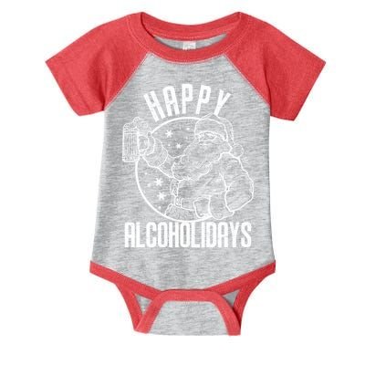 Happy Alcoholidays Christmas Santa Infant Baby Jersey Bodysuit