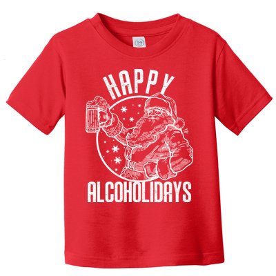 Happy Alcoholidays Christmas Santa Toddler T-Shirt