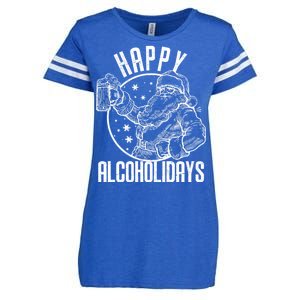 Happy Alcoholidays Christmas Santa Enza Ladies Jersey Football T-Shirt