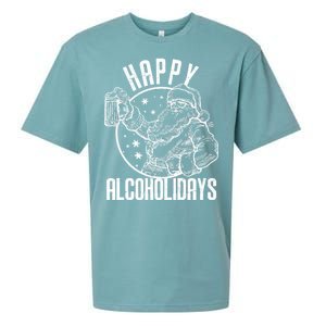 Happy Alcoholidays Christmas Santa Sueded Cloud Jersey T-Shirt