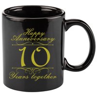 Happy Anniversary 10 Years Together 11oz C Handle Ceramic Mug