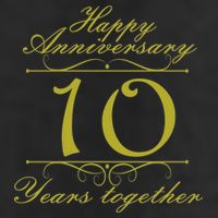 Happy Anniversary 10 Years Together 11oz C Handle Ceramic Mug