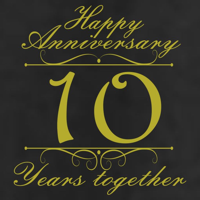 Happy Anniversary 10 Years Together 11oz C Handle Ceramic Mug