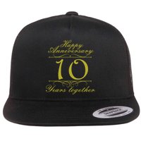Happy Anniversary 10 Years Together Flatbill Hat