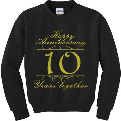 Happy Anniversary 10 Years Together Kids Sweatshirt