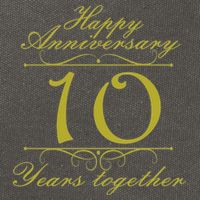 Happy Anniversary 10 Years Together Cotton Canvas Backpack