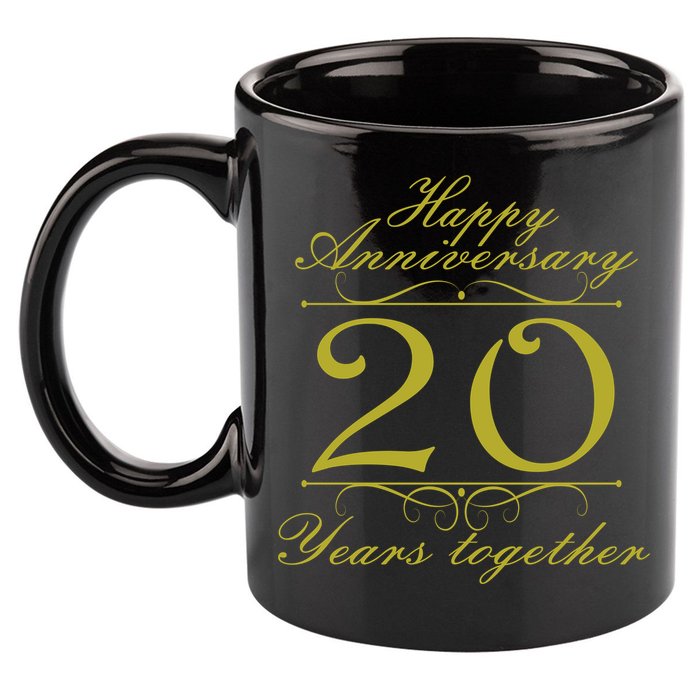 Happy Anniversary 20 Years Together 11oz C Handle Ceramic Mug