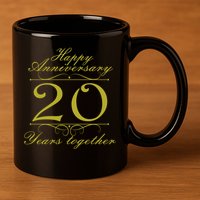 Happy Anniversary 20 Years Together 11oz C Handle Ceramic Mug