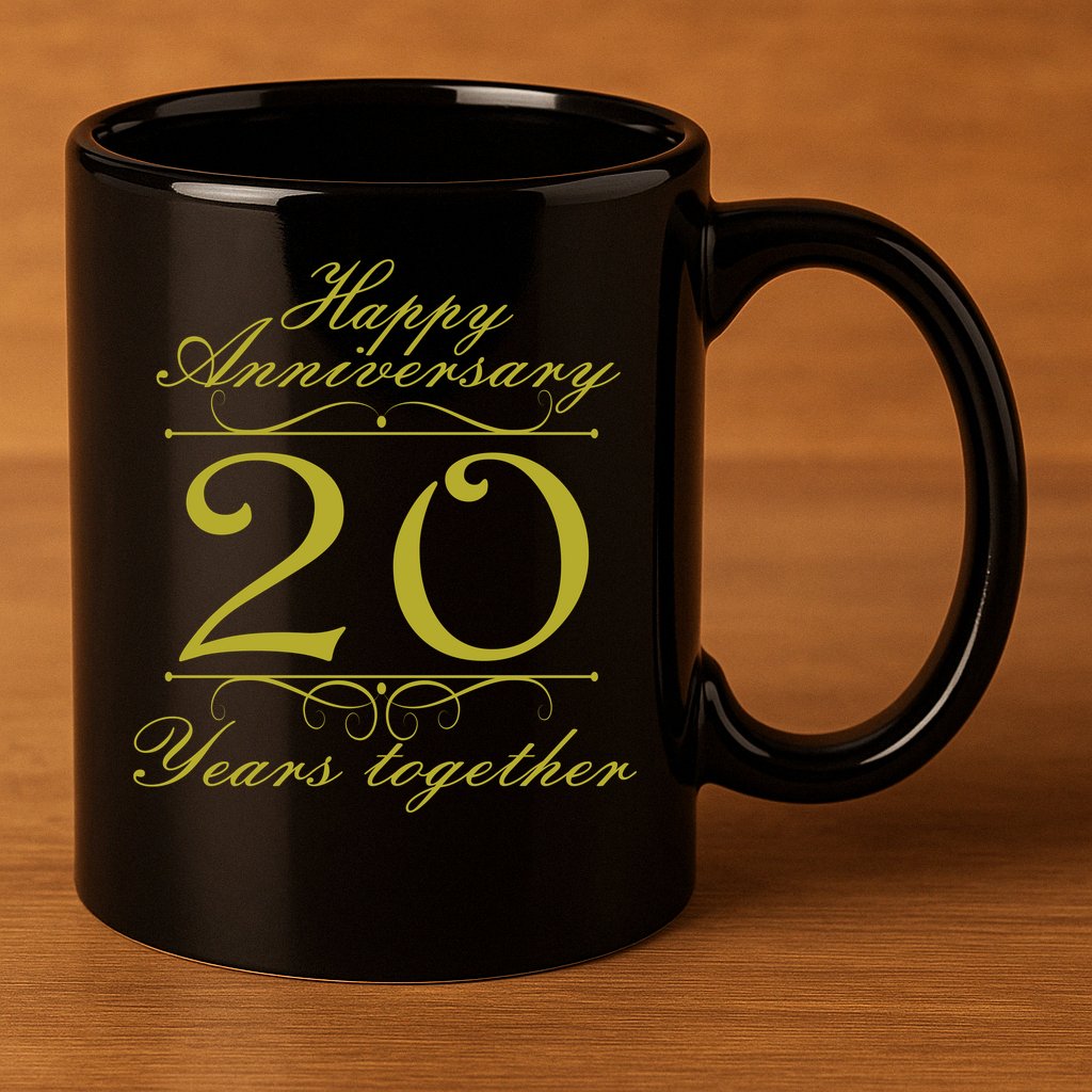 Happy Anniversary 20 Years Together 11oz C Handle Ceramic Mug