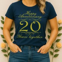 Happy Anniversary 20 Years Together Womens T-Shirt