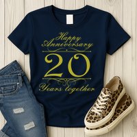 Happy Anniversary 20 Years Together Womens T-Shirt