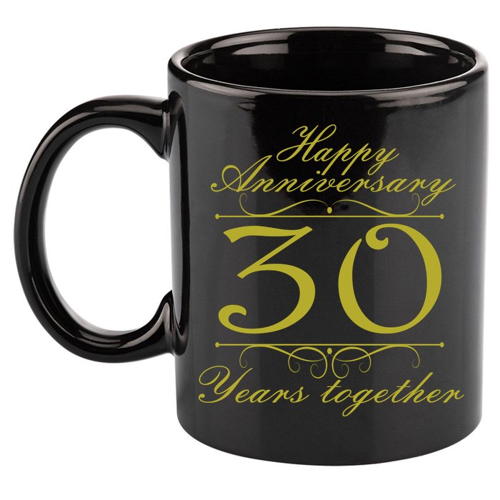 Happy Anniversary 30 Years Together 11oz C Handle Ceramic Mug