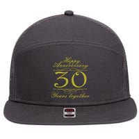 Happy Anniversary 30 Years Together 7 Panel Mesh Trucker Snapback Hat