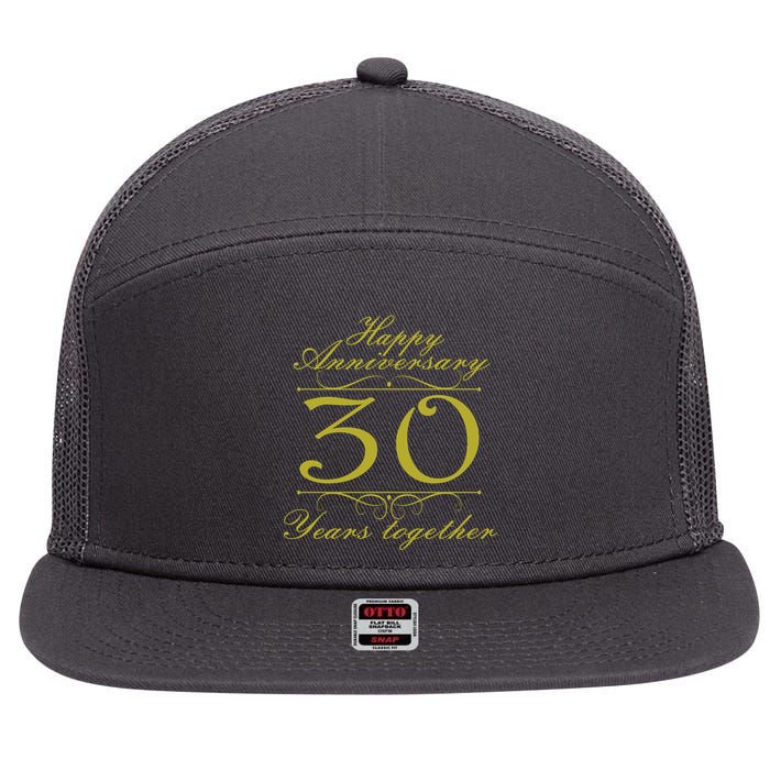 Happy Anniversary 30 Years Together 7 Panel Mesh Trucker Snapback Hat