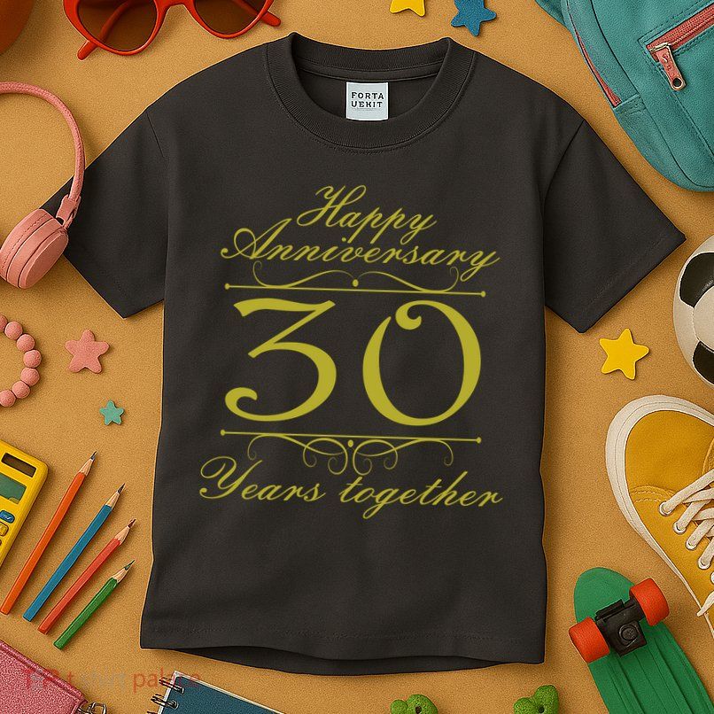 Happy Anniversary 30 Years Together Kids T-Shirt