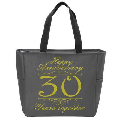 Happy Anniversary 30 Years Together Zip Tote Bag