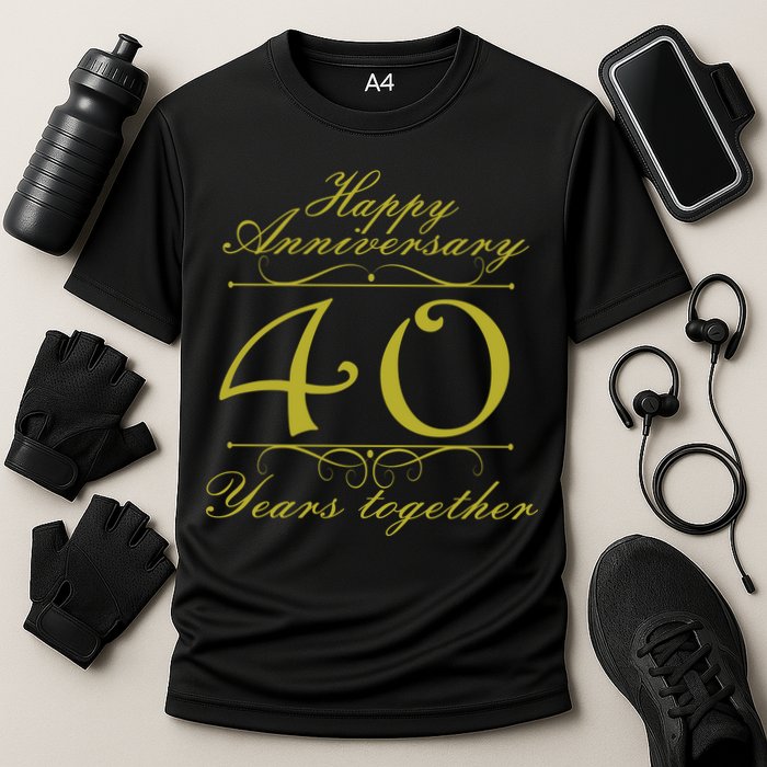Happy Anniversary 40 Years Together Cooling Performance Crew T-Shirt