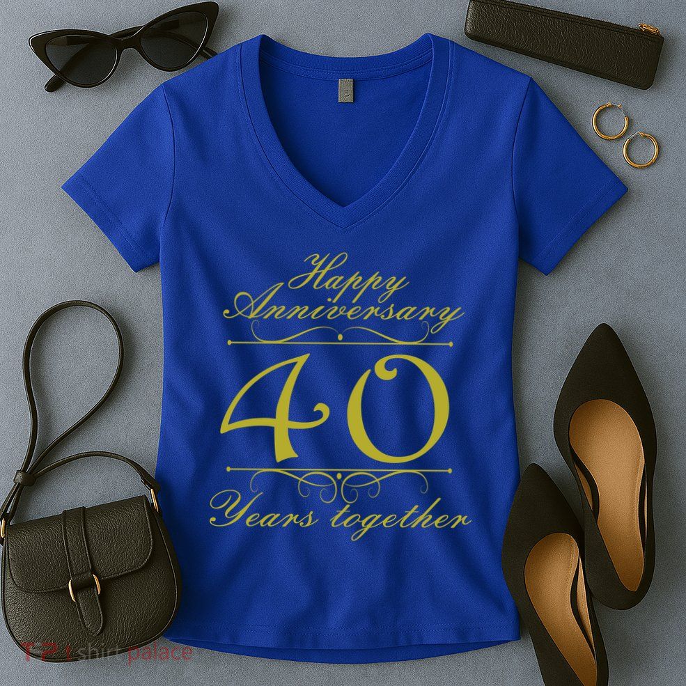 Happy Anniversary 40 Years Together Women's V-Neck T-Shirt