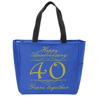 Happy Anniversary 40 Years Together Zip Tote Bag