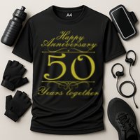 Happy Anniversary 50 Years Together Cooling Performance Crew T-Shirt
