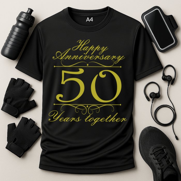 Happy Anniversary 50 Years Together Cooling Performance Crew T-Shirt