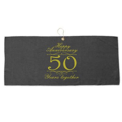 Happy Anniversary 50 Years Together Large Microfiber Waffle Golf Towel