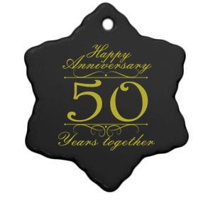 Happy Anniversary 50 Years Together Ceramic Star Ornament