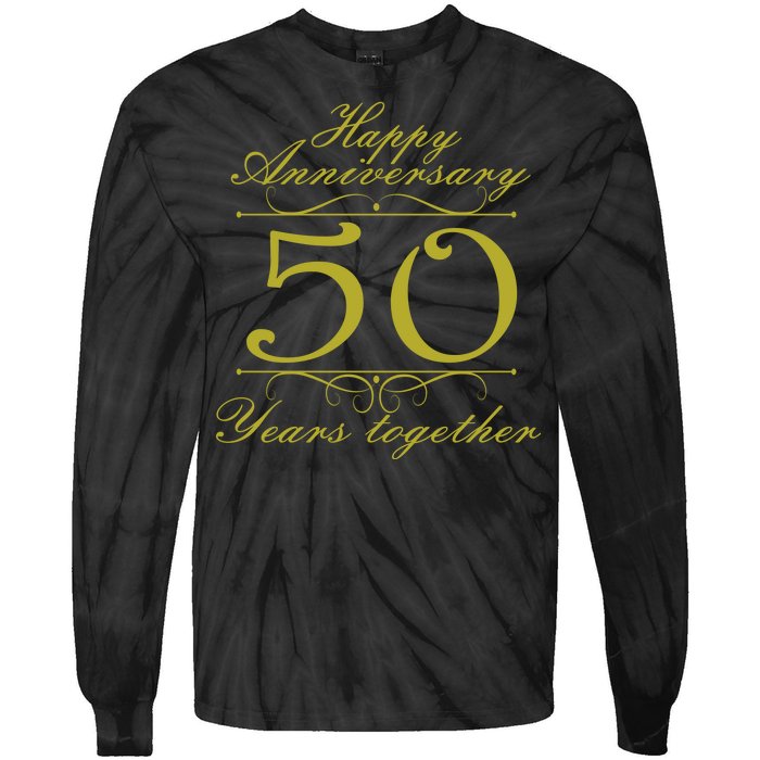 Happy Anniversary 50 Years Together Tie-Dye Long Sleeve Shirt