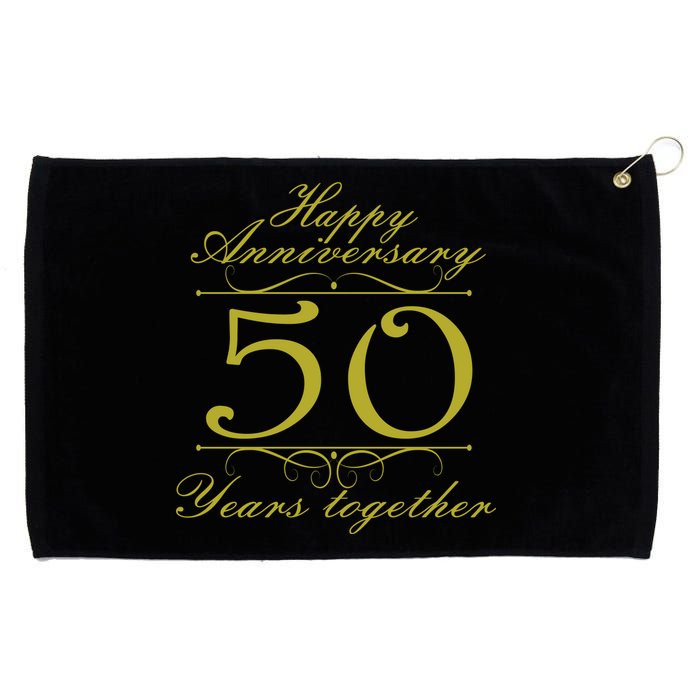 Happy Anniversary 50 Years Together Grommeted Golf Towel