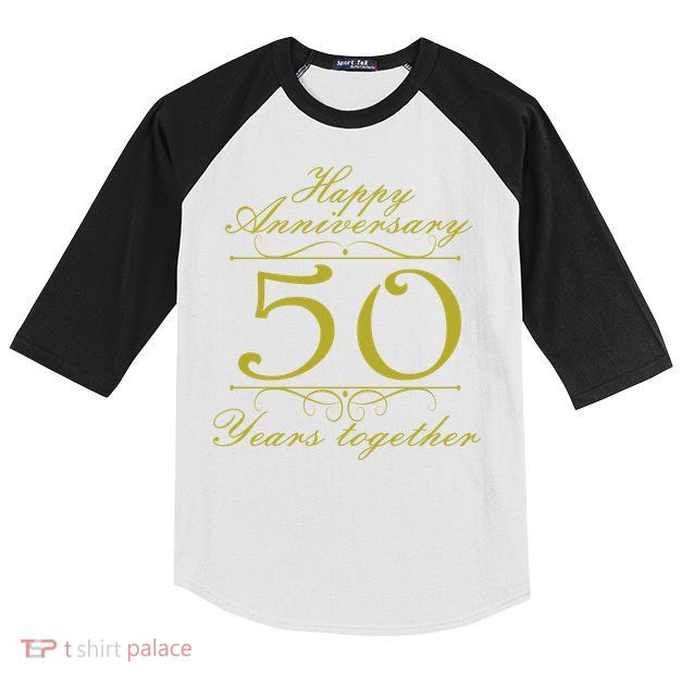 Happy Anniversary 50 Years Together Kids Colorblock Raglan Jersey