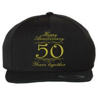 Happy Anniversary 50 Years Together Wool Snapback Cap