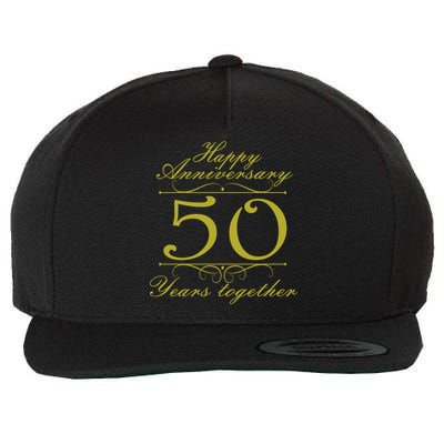 Happy Anniversary 50 Years Together Wool Snapback Cap