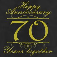 Happy Anniversary 70 Years Together 7 Panel Mesh Trucker Snapback Hat