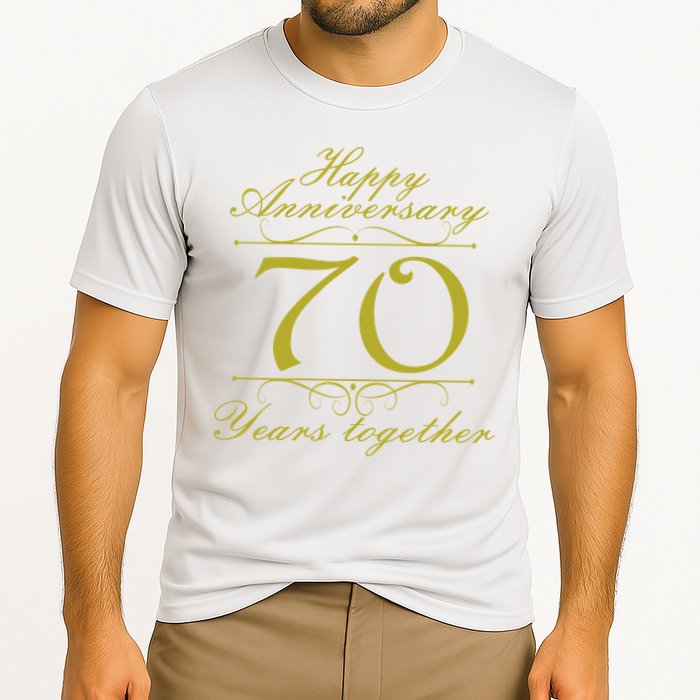 Happy Anniversary 70 Years Together Cooling Performance Crew T-Shirt