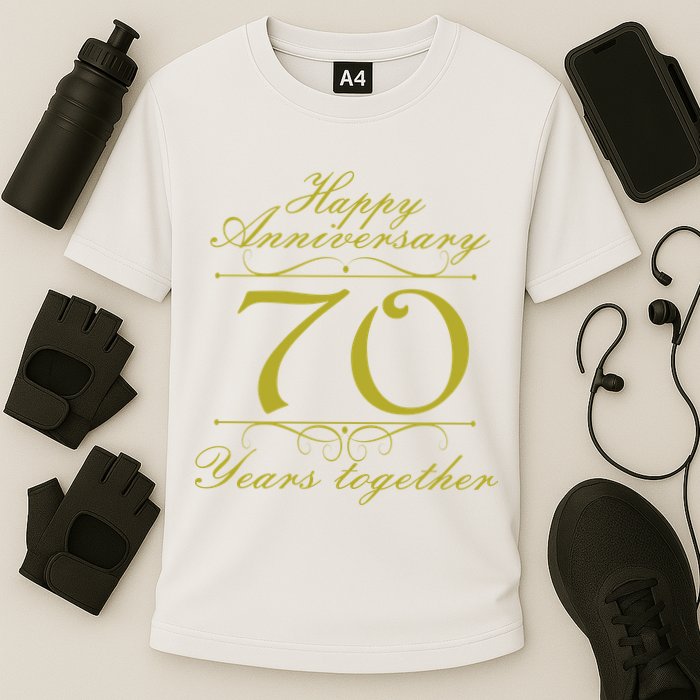 Happy Anniversary 70 Years Together Cooling Performance Crew T-Shirt