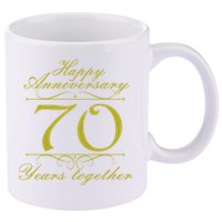 Happy Anniversary 70 Years Together 11oz C Handle Ceramic Mug