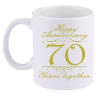 Happy Anniversary 70 Years Together 11oz C Handle Ceramic Mug