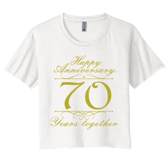 Happy Anniversary 70 Years Together Women's Crop Top Tee