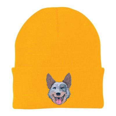 Happy Australian Cattle Dog  Knit Cap Winter Beanie