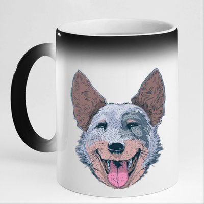 Happy Australian Cattle Dog  11oz Black Color Changing Mug