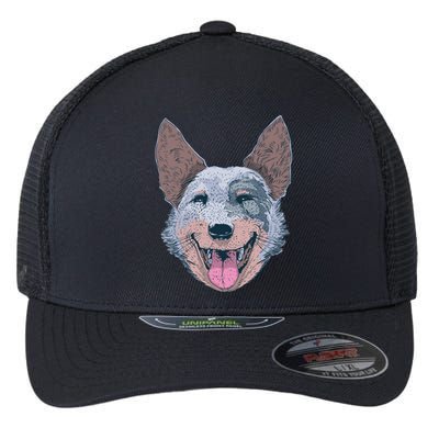 Happy Australian Cattle Dog  Flexfit Unipanel Trucker Cap