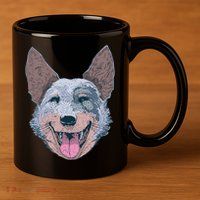 Happy Australian Cattle Dog  11oz C Handle Ceramic Mug