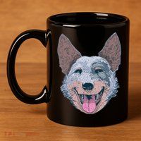 Happy Australian Cattle Dog  11oz C Handle Ceramic Mug