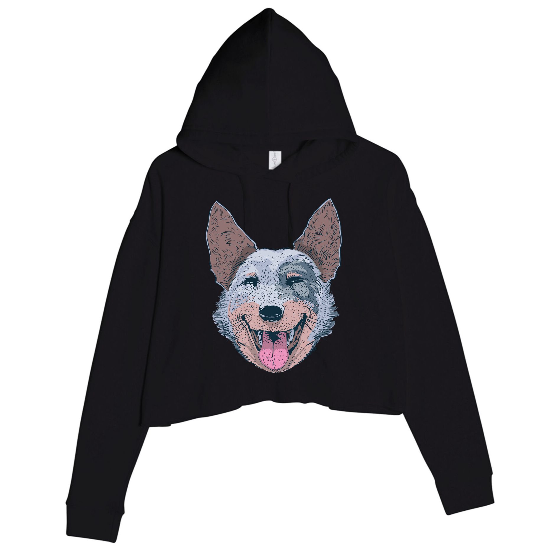 Happy Australian Cattle Dog  Crop Fleece Hoodie